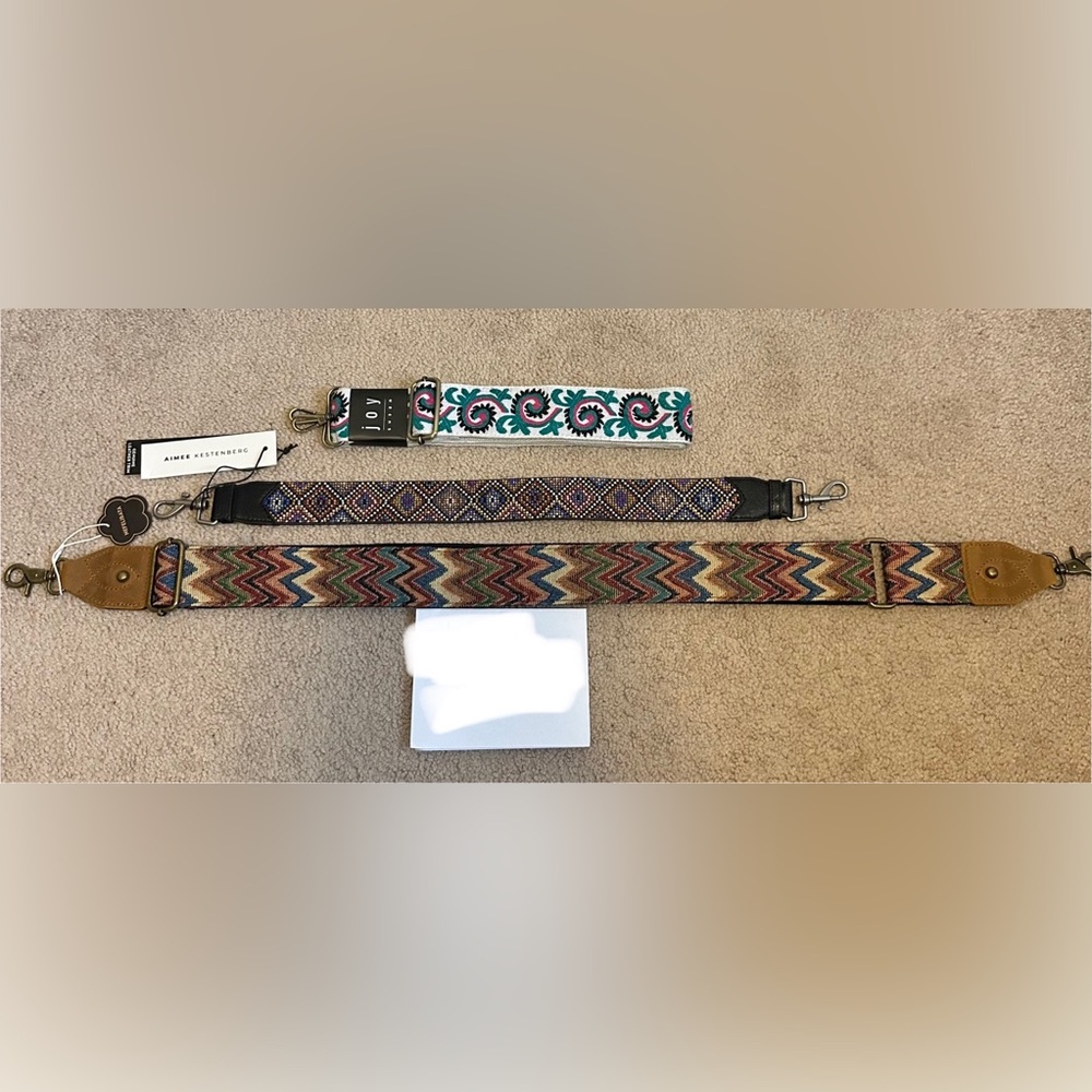 Three purse straps for sale